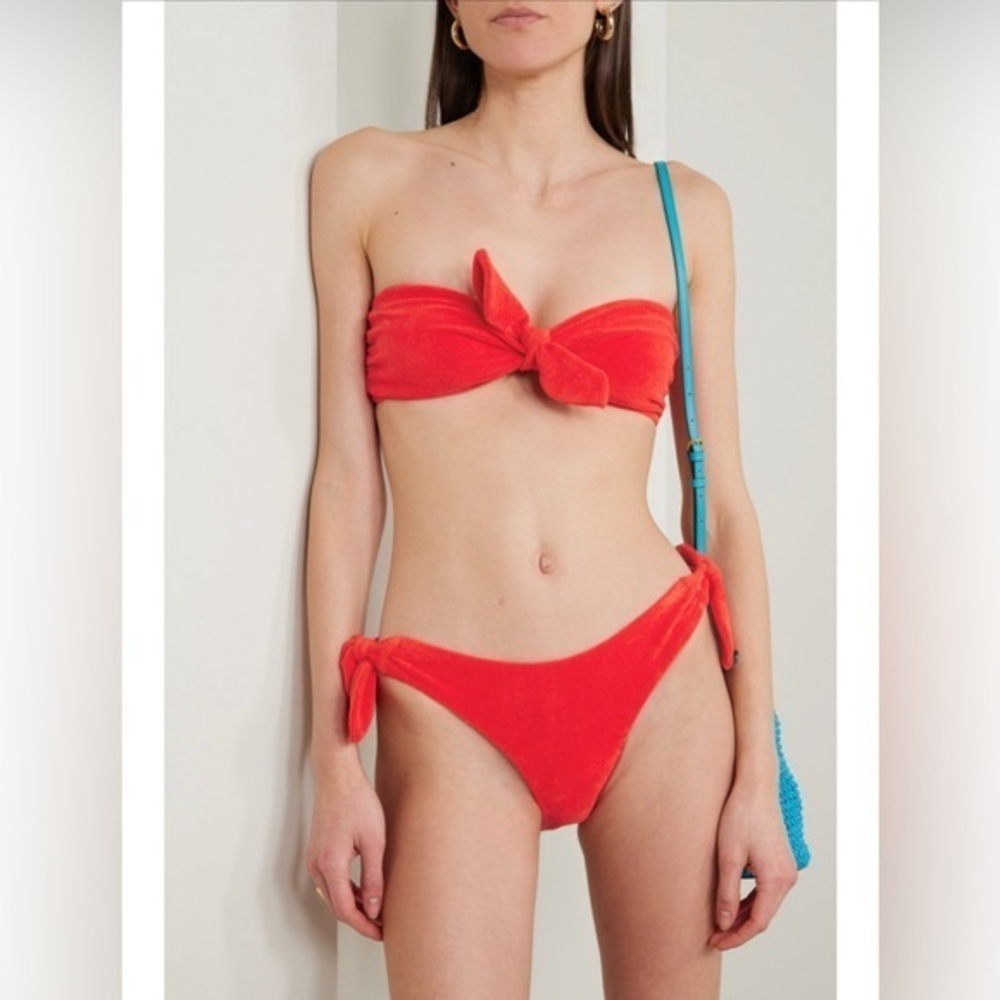 ZIMMERMANN Lyre knotted terry bandeau bikini Size AU 0 / US size 4